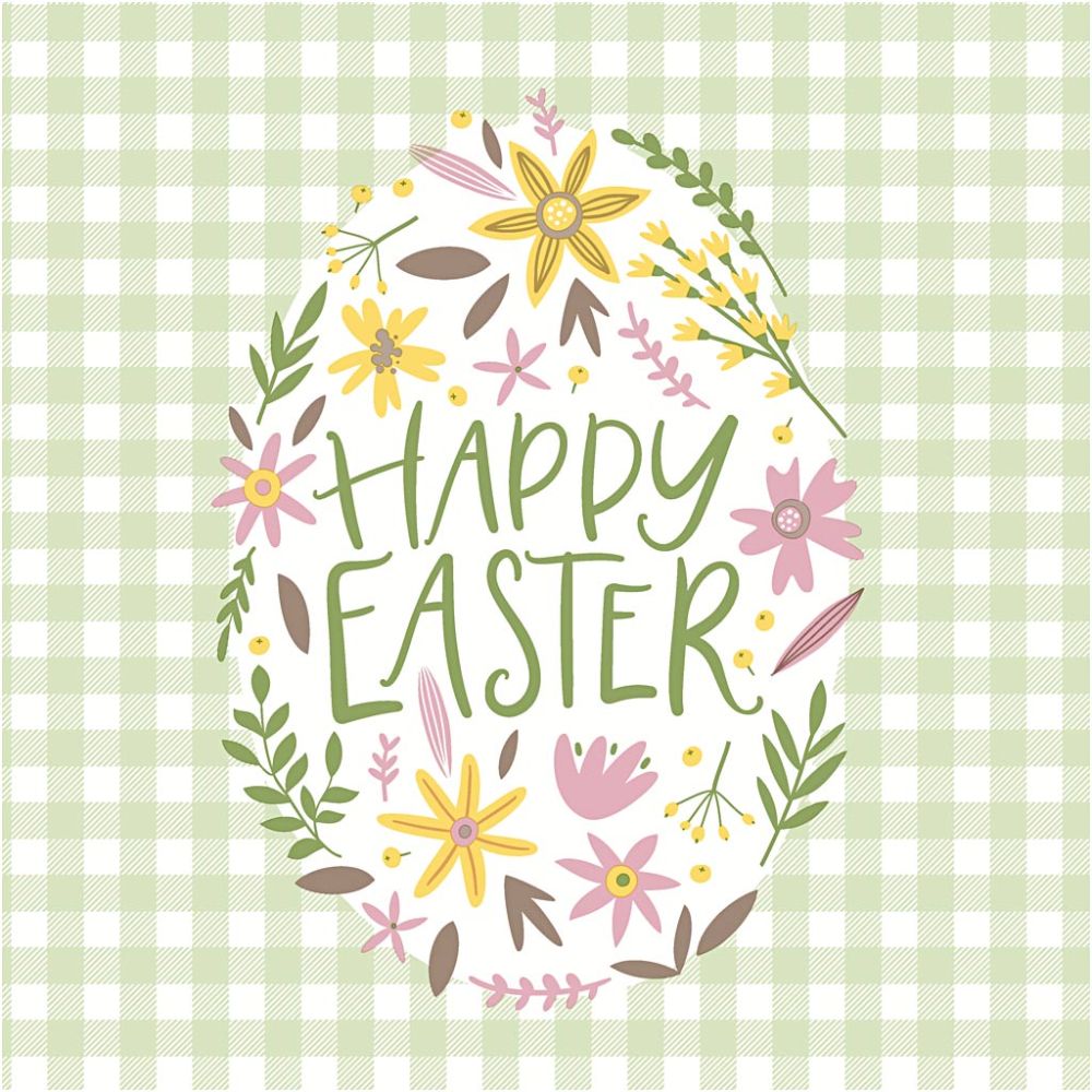 Happy Easter Napkins - 20 Pack 3 - Ply 33x33cm with Embossed Edge - Home - Crafts