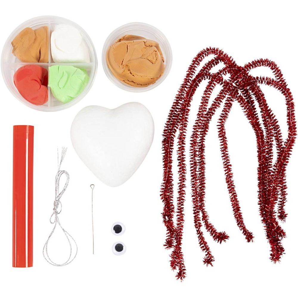 Heart - Shaped Bauble Christmas Decorations Kit - Create Festive Figures with Silk Clay® & Googly Eyes - Home - Crafts