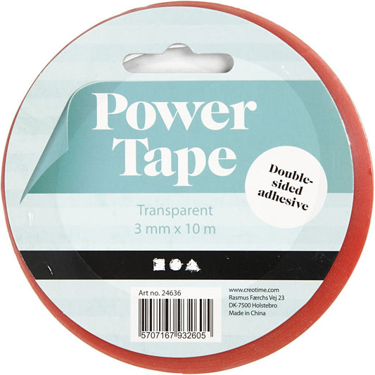 Hi - Tack Double Sided Clear Extra Strong Adhesive Tape 3mm x 10m - Home - Crafts
