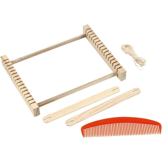 Indian Weaving Loom Wooden American 3 Shuttles Easy Kit Instructions 26 x 24 cm