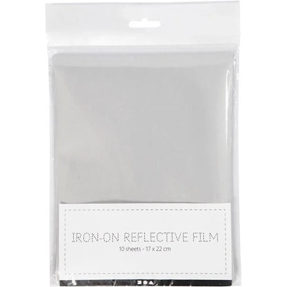Iron-On Reflective Film Sheet Wash Textile Reflex Surface 17x22 cm Art Crafts