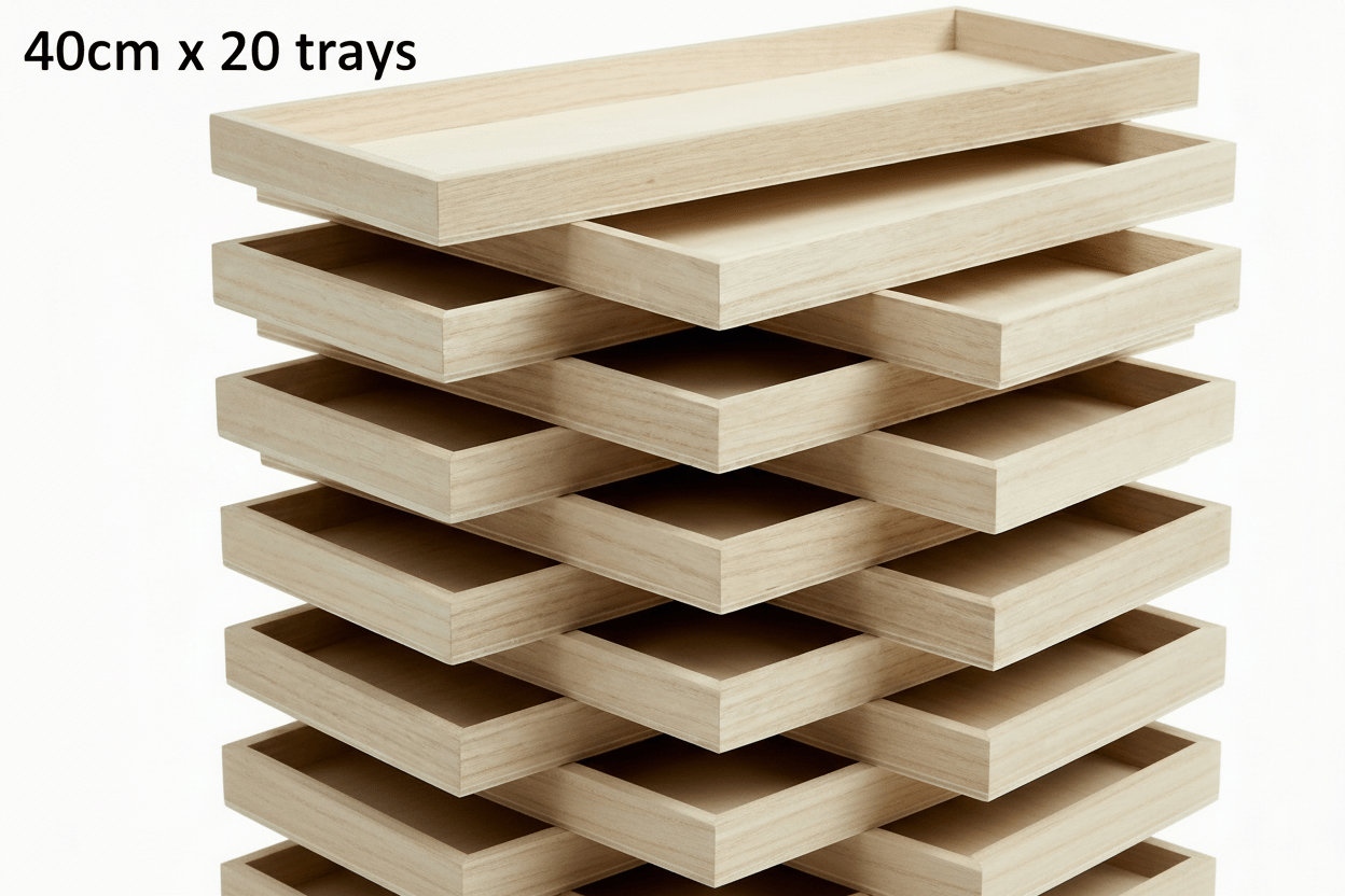 Job Lot Of 20 Wooden Trays Length 40cm Height 1.5cm - HALF PRICE BULK BUNDLE - Home - Crafts