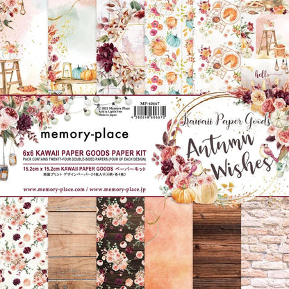 Kawaii Autumn Scrapbook Paper - 24 Double - Sided 6x6 Inch Sheets - Home - Crafts