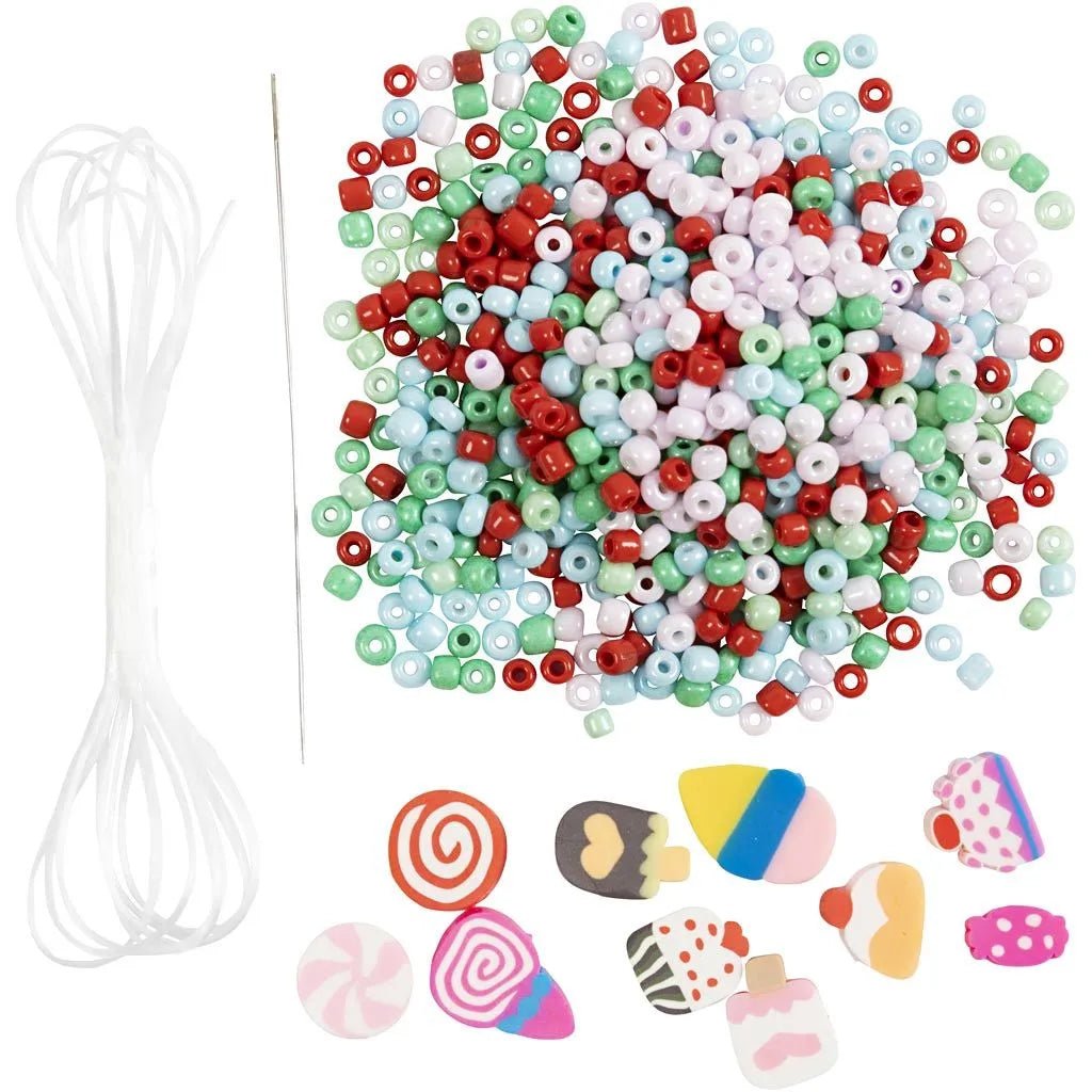 Kid's Elastic Bracelet And Ring Mini Craft Kit Jewellery - All Materials & Instructions Included