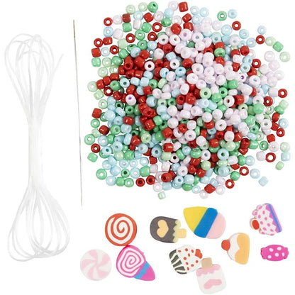 Kid's Elastic Bracelet And Ring Mini Craft Kit Jewellery - All Materials & Instructions Included