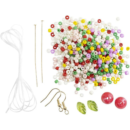 Kid's Elastic Bracelet & Earring Mini Craft Kit Jewellery - All Materials & Instructions Included