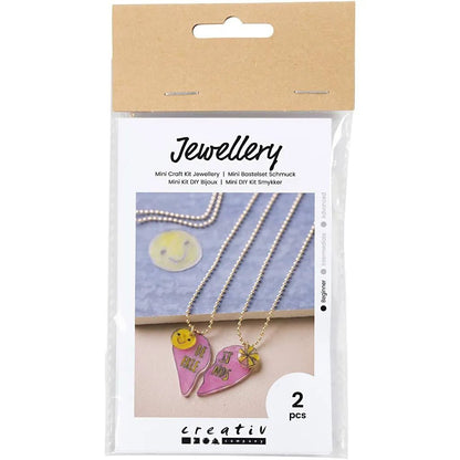 Kid's Shrink Plastic Friendship Necklaces Mini Craft Kit Jewellery - All Materials & Instructions Included