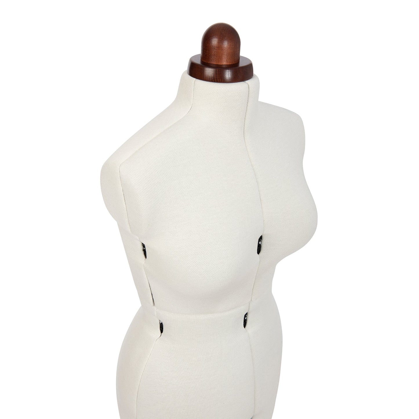 Lady Valet Medium Dress Form - Adjustable Mannequin with Vintage Fabric & Walnut Stand - Home - Crafts