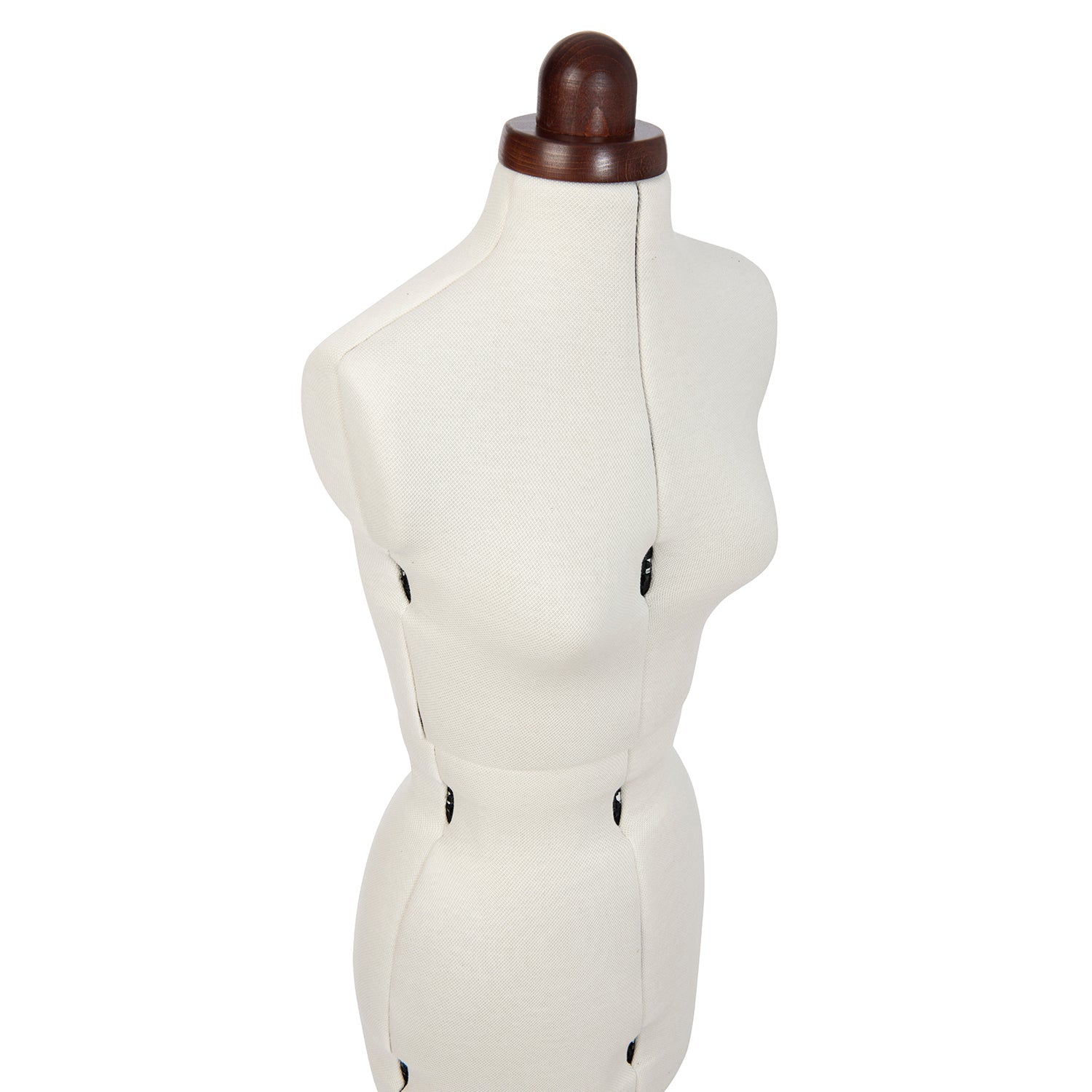 Lady Valet Small Dress Form - Adjustable Mannequin with Vintage Fabric & Walnut Stand - Home - Crafts