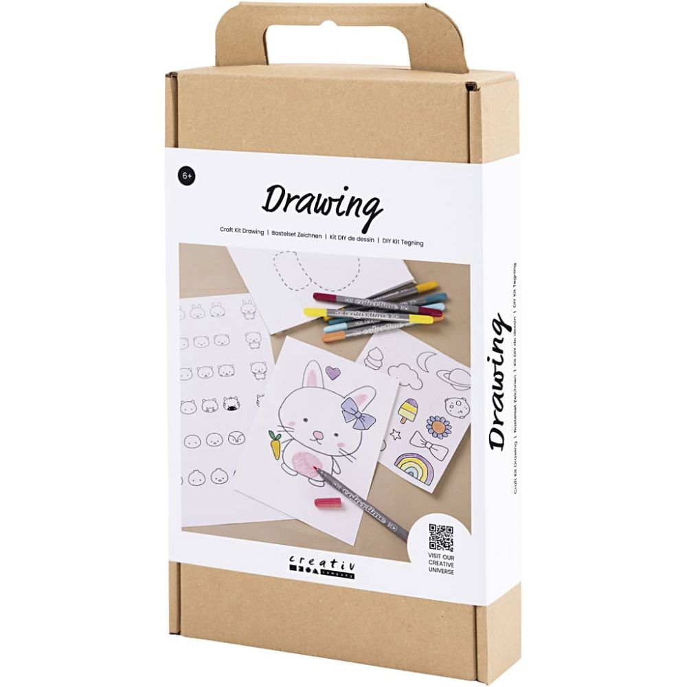 Learn to Draw Kit - Step - by - Step Drawing Tutorials with Guide Lines & Pastel Markers - Home - Crafts