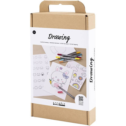 Learn to Draw Kit - Step - by - Step Drawing Tutorials with Guide Lines & Pastel Markers - Home - Crafts