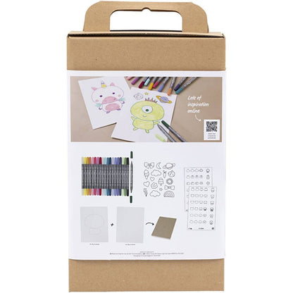 Learn to Draw Kit - Step - by - Step Drawing Tutorials with Guide Lines & Pastel Markers - Home - Crafts