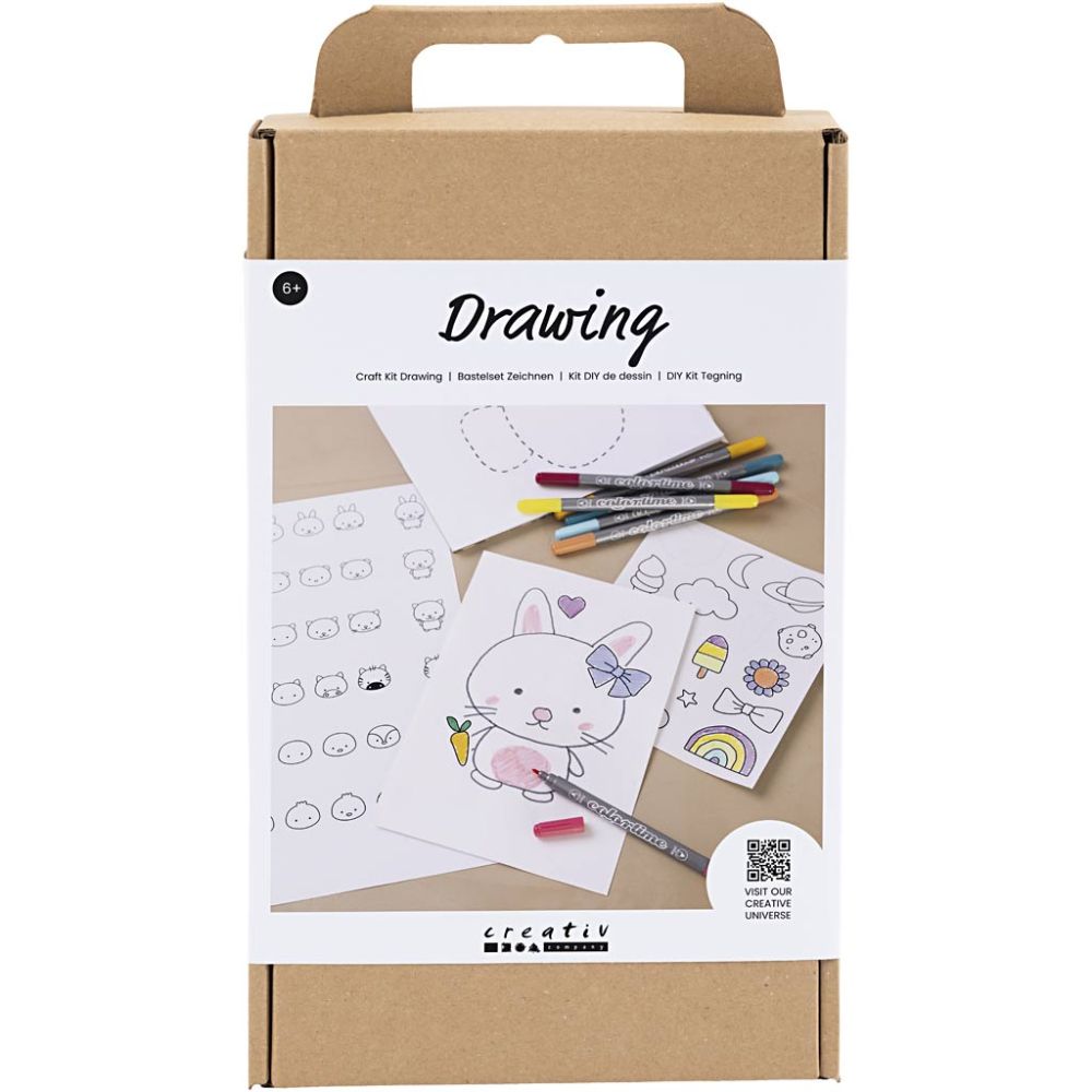 Learn to Draw Kit - Step - by - Step Drawing Tutorials with Guide Lines & Pastel Markers - Home - Crafts