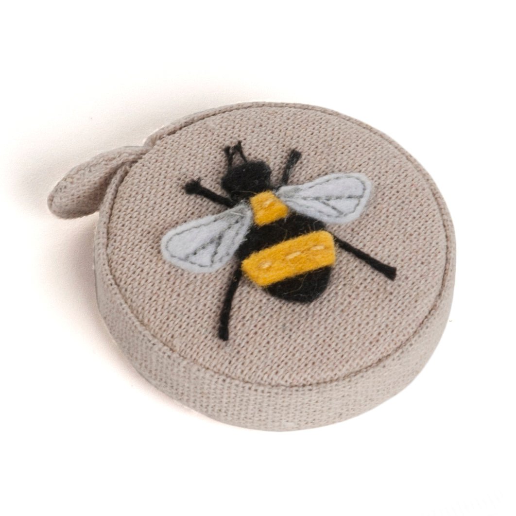 Linen Bee Tape Measure - Appliqué Design with 150cm/60" Retractable Tape - Home - Crafts