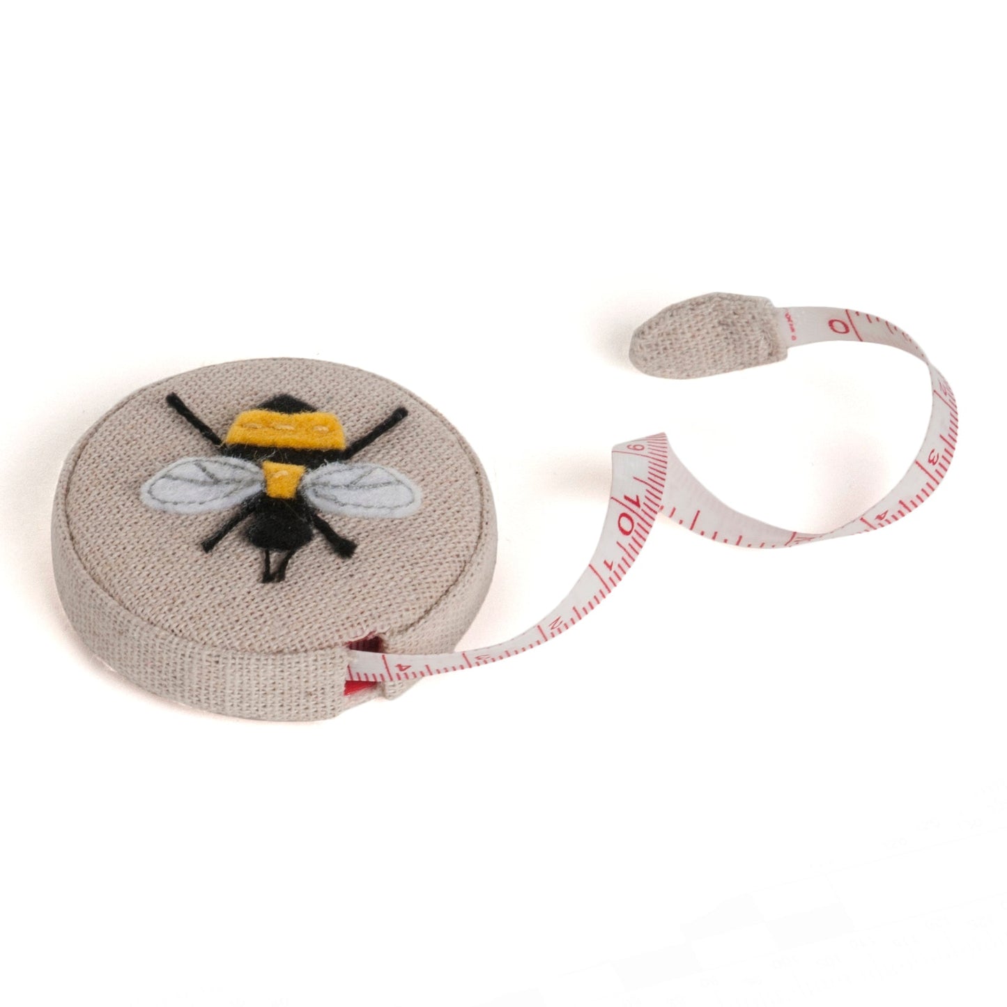 Linen Bee Tape Measure - Appliqué Design with 150cm/60" Retractable Tape - Home - Crafts