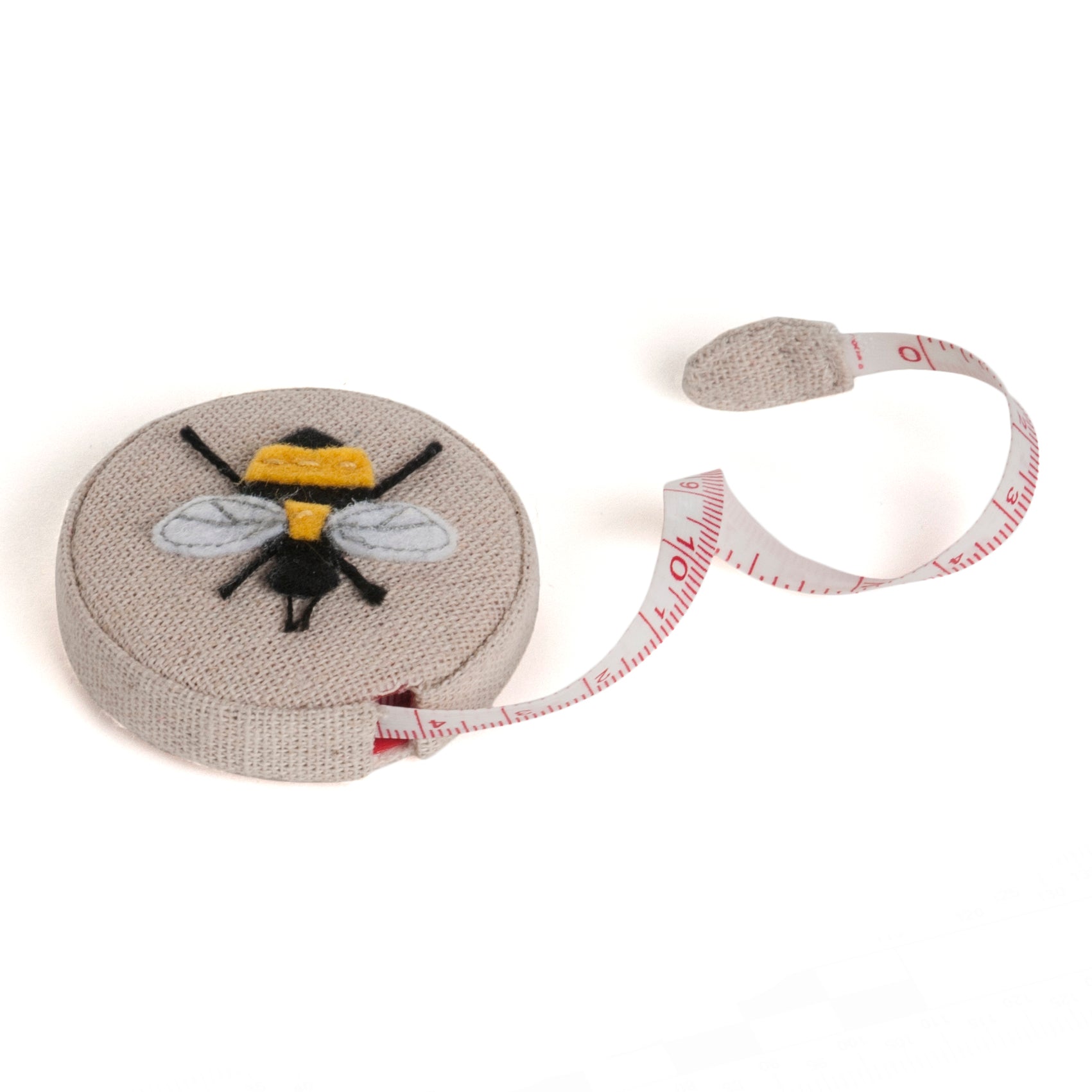 Linen Bee Tape Measure - Appliqué Design with 150cm/60" Retractable Tape - Home - Crafts