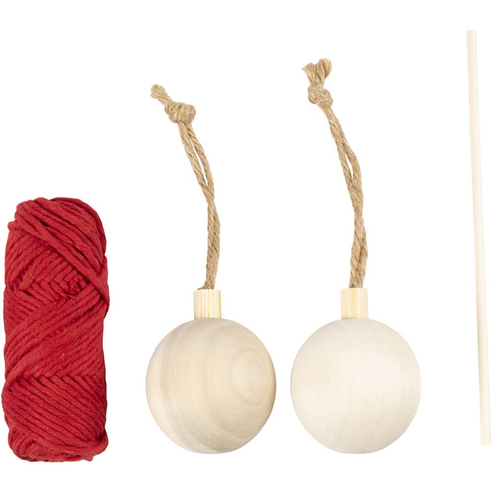 Macramé Christmas Bauble Kit - Create Festive Decorations with Red Nylon Cord - Home - Crafts