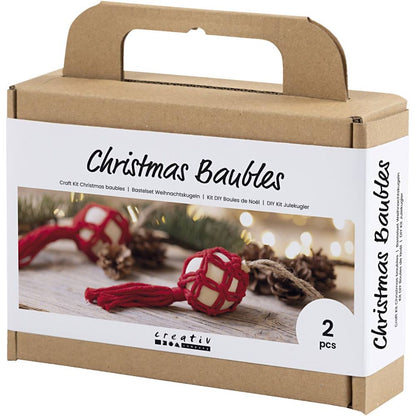 Macramé Christmas Bauble Kit - Create Festive Decorations with Red Nylon Cord - Home - Crafts
