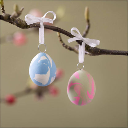 Marbled Easter Egg Craft Kit - Create Silk Clay® Decorations with Hanging Ribbon - Home - Crafts