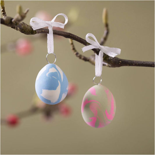 Marbled Easter Egg Craft Kit - Create Silk Clay® Decorations with Hanging Ribbon - Home - Crafts