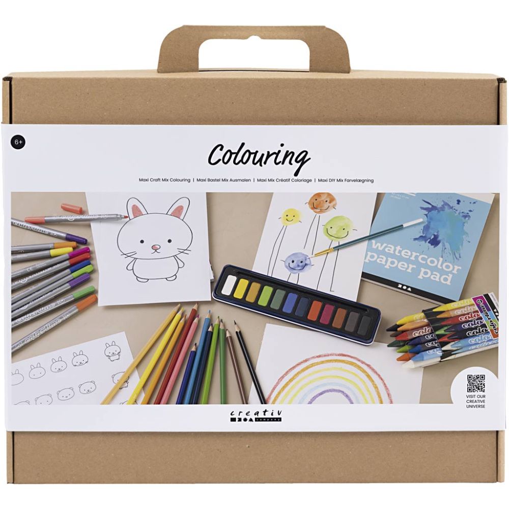 Maxi Art Supplies Kit - Complete Drawing & Painting Set with 65+ Pieces for Kids - Home - Crafts