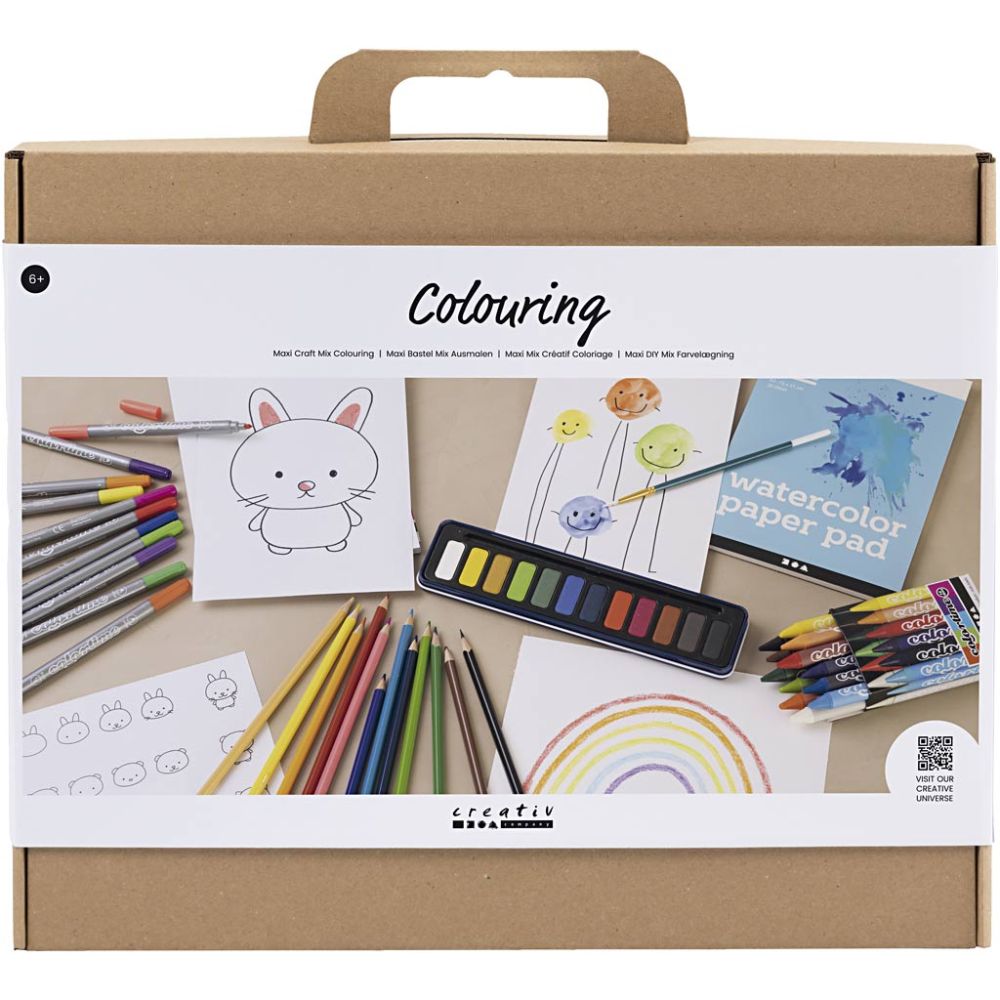 Maxi Art Supplies Kit - Complete Drawing & Painting Set with 65+ Pieces for Kids - Home - Crafts