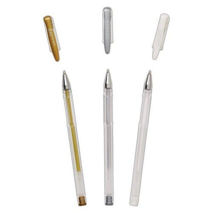 Metallic Gel Pen Trio Gold Silver White - Artiste Art & Craft Pens - Home-Crafts