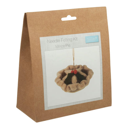 Mince Pie Needle Felting Crafting Kit Cute Decorations Beginner Friendly