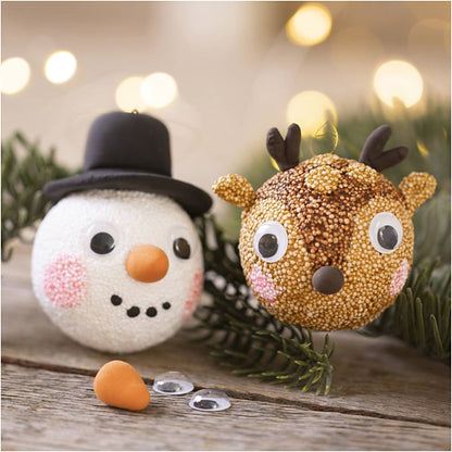Mini Craft Kit Christmas Baubles 977575 1 pack, Reindeer and Snowman - Home - Crafts