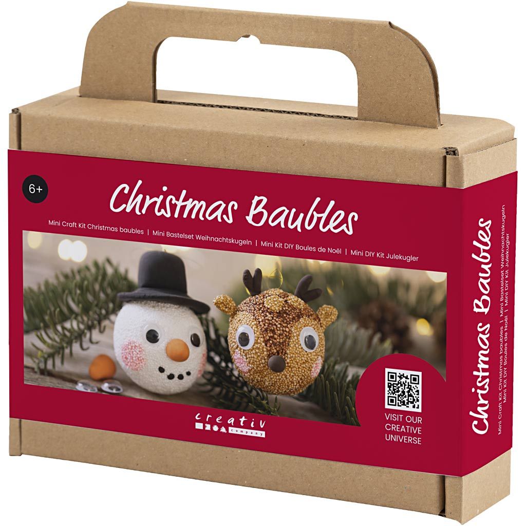 Mini Craft Kit Christmas Baubles 977575 1 pack, Reindeer and Snowman - Home - Crafts