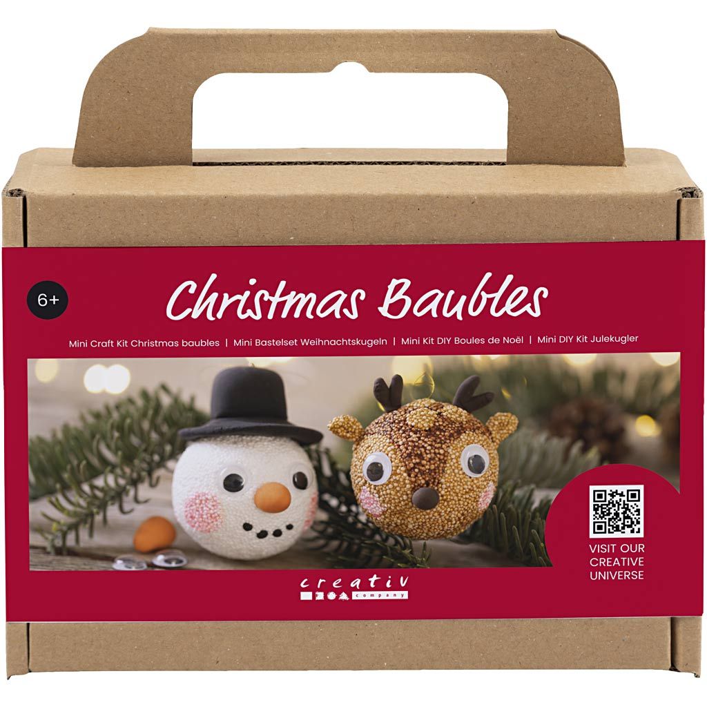 Mini Craft Kit Christmas Baubles 977575 1 pack, Reindeer and Snowman - Home - Crafts