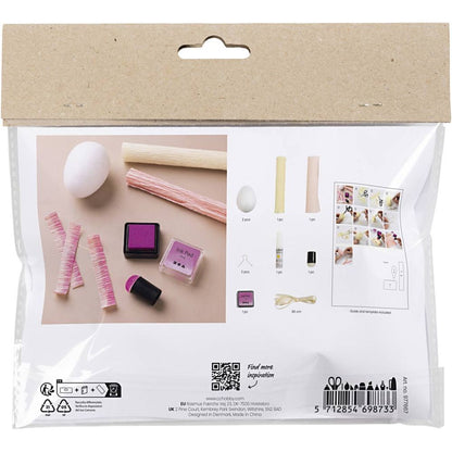 Mini Craft Kit - Crepe Paper Easter Eggs with Daffodil Detail - Light Pink & Yellow - Home-Crafts