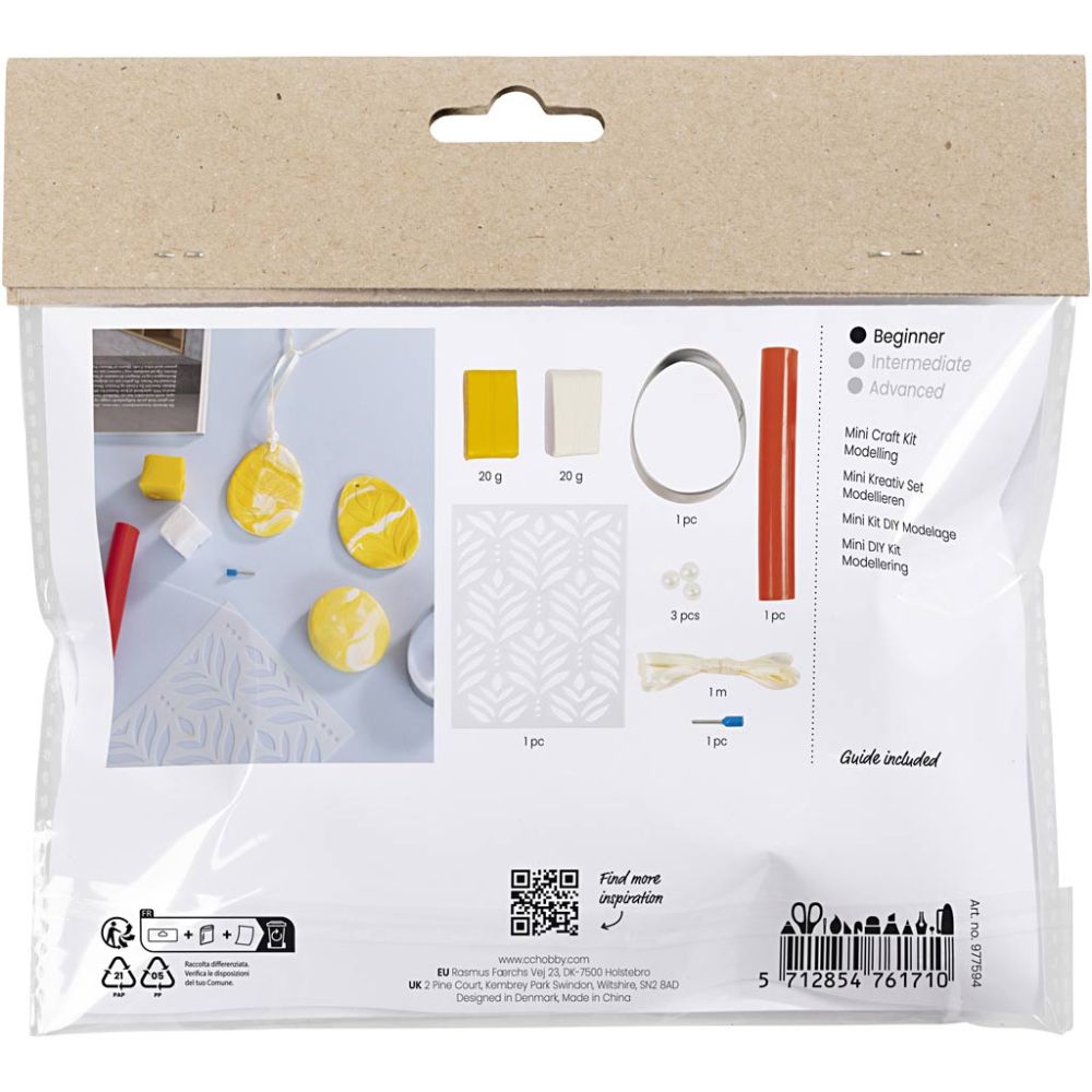 Mini Craft Kit - Marbled Polymer Clay Easter Eggs with Stencils & Beads - Home - Crafts