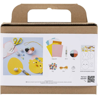 Mini Craft Kit - Paper Decorations - Silk Clay Chicks with Cardboard & Pompoms - Home - Crafts