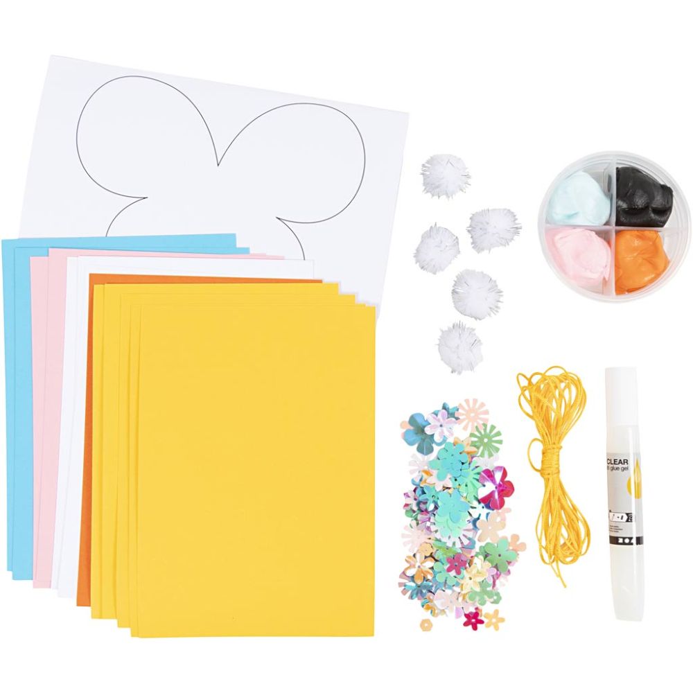 Mini Craft Kit - Paper Decorations - Silk Clay Chicks with Cardboard & Pompoms - Home - Crafts