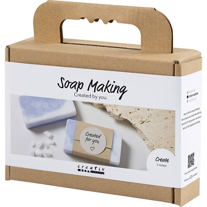 Mini Craft Kit - Soap Making - Square Light Lilac Soaps with Marbling & Colour Blocking - Home - Crafts