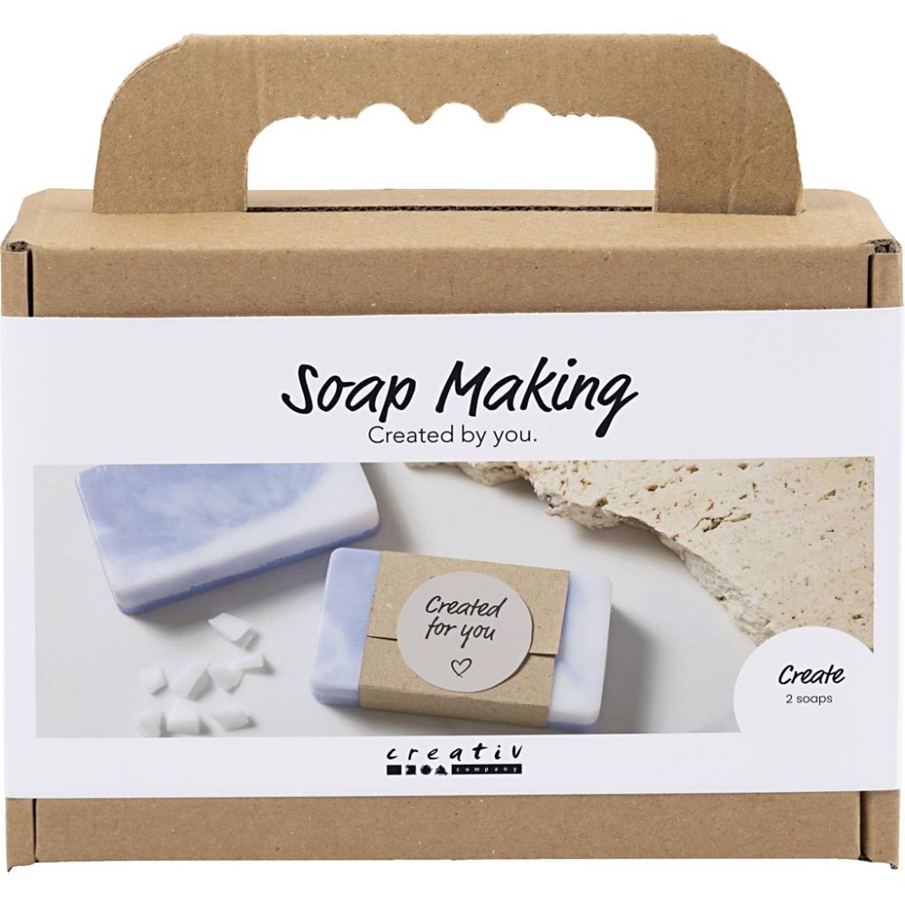 Mini Craft Kit - Soap Making - Square Light Lilac Soaps with Marbling & Colour Blocking - Home - Crafts