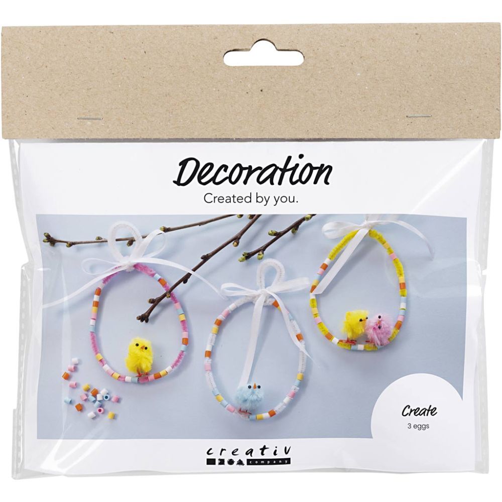 Mini Craft Kit - Spring Hanging Decorations with Fuse Beads & Pipe Cleaner Eggs - Home - Crafts