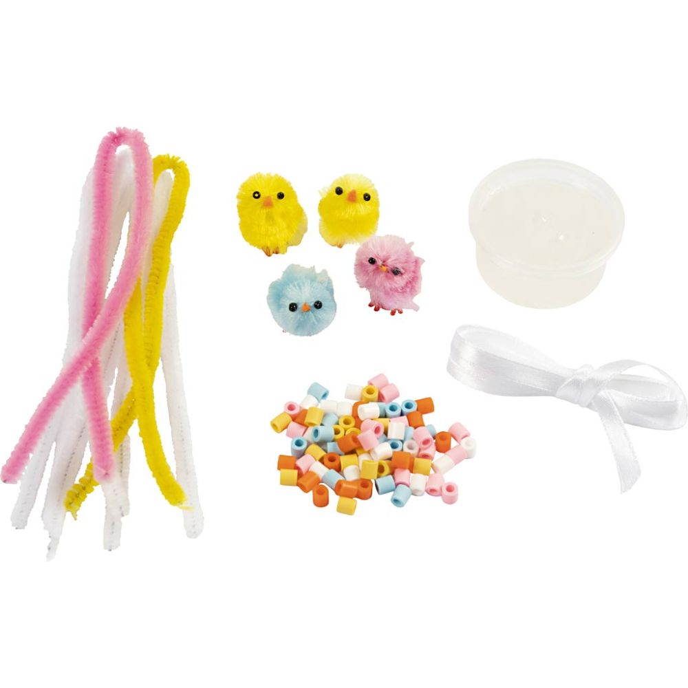 Mini Craft Kit - Spring Hanging Decorations with Fuse Beads & Pipe Cleaner Eggs - Home - Crafts