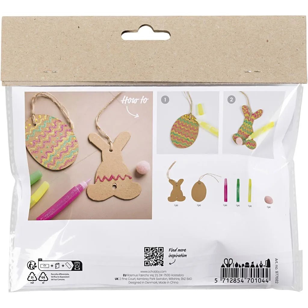 Mini Easter Craft Kit for Kids – Decorate Cute Easter Figures with Glitter & Pom-Poms
