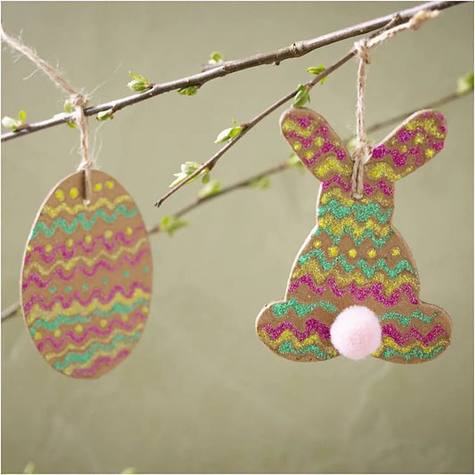 Mini Easter Craft Kit for Kids – Decorate Cute Easter Figures with Glitter & Pom-Poms