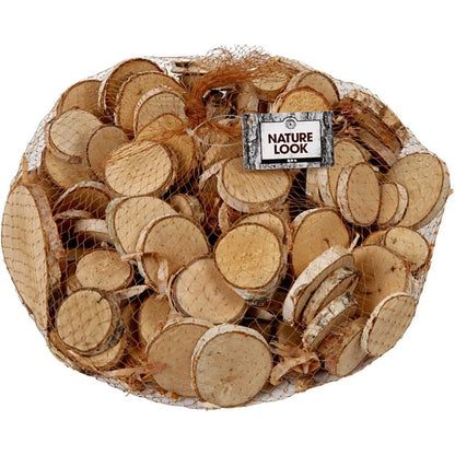 Mini Wood Bark Mix Slices Rustic Assortment Craft Decoration Material 25-45 mm