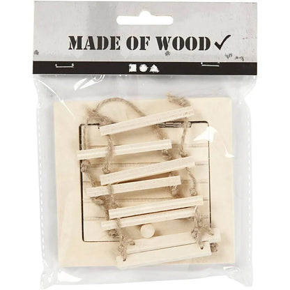 Miniature Attic Access Door And Rope Ladder Mini Decoration