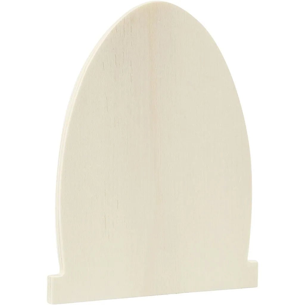 Miniature Door Small Oval Plank Frame With Handle Decoration