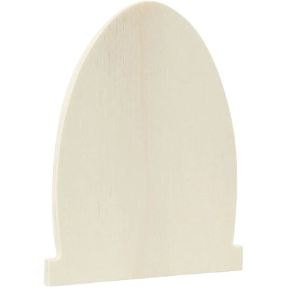 Miniature Door Small Oval Plank Frame With Handle Decoration