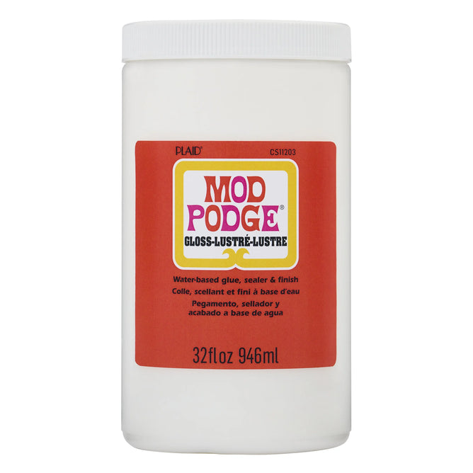 Mod Podge large Gloss Glue Sealer Finish Quick Drying Clear - 32 fl oz