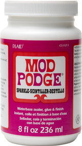 Mod Podge Sparkle Glue Sealer Finish Quick Drying Clear - 8 fl oz