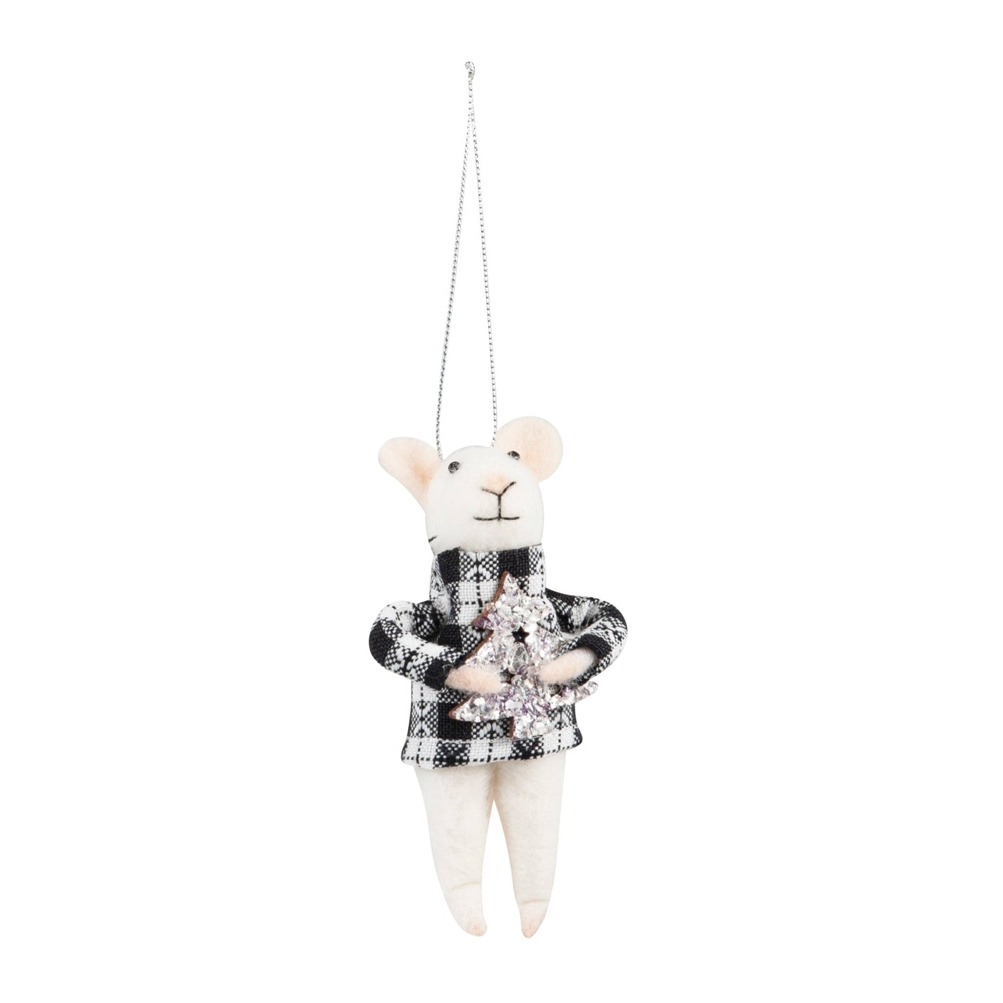 Mono Tartan Mice Trio Needle Felting Crafting Kit Cute Decorations Beginner Friendly