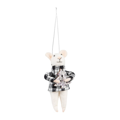 Mono Tartan Mice Trio Needle Felting Crafting Kit Cute Decorations Beginner Friendly