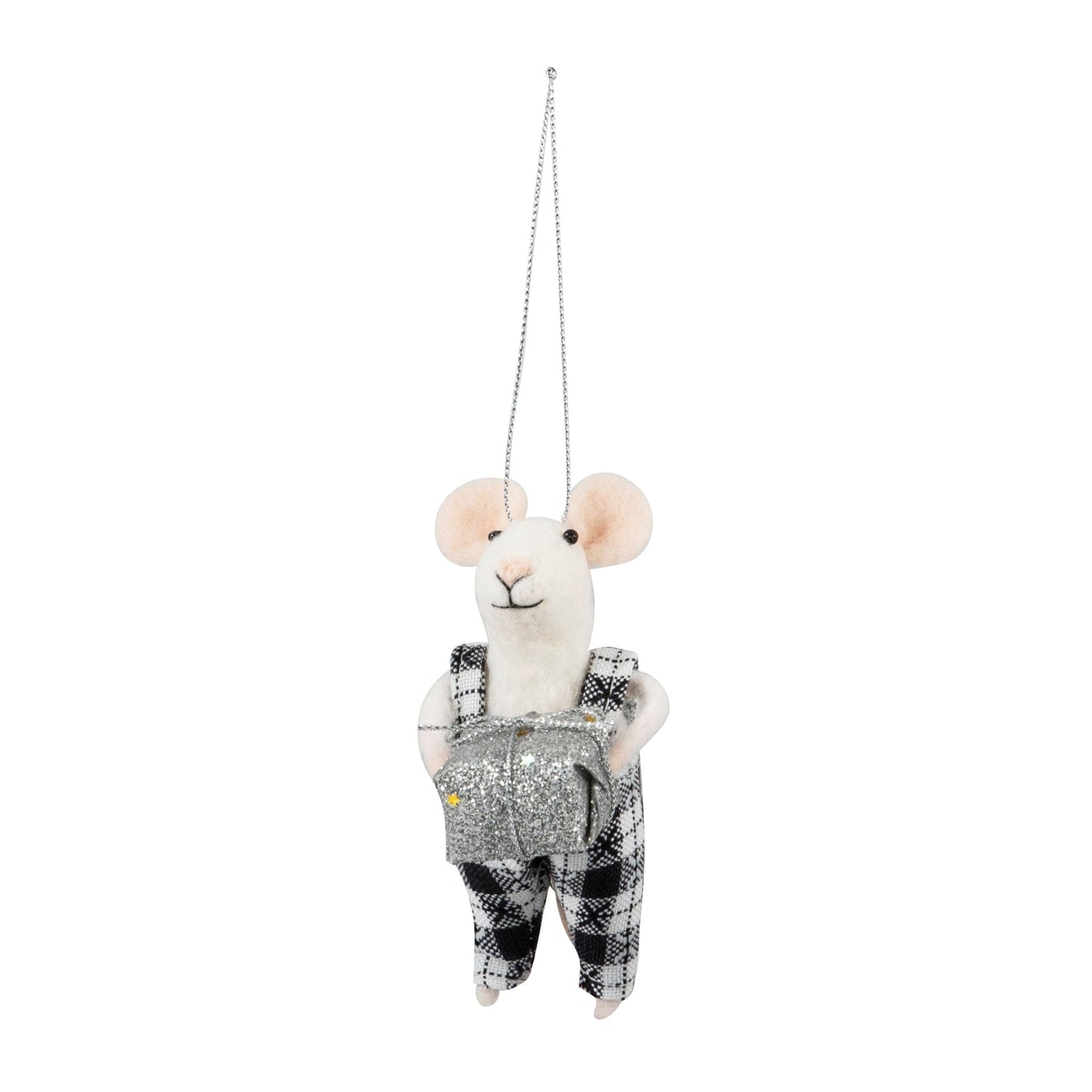 Mono Tartan Mice Trio Needle Felting Crafting Kit Cute Decorations Beginner Friendly